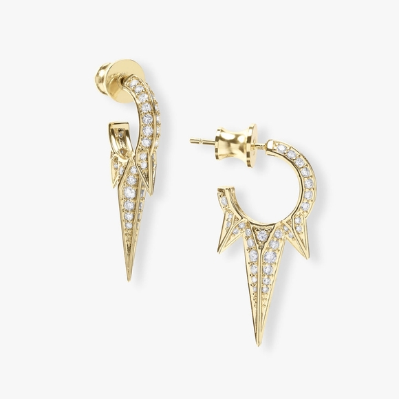 Melinda Maria Jewelry - Melinda Maria Baby Gabriella Pavé Triple Spike Earrings Gold New ✨️ FIRM
